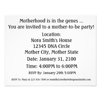 Mommy Genes Inside (DNA Replication) Mother-To-Be Custom Announcements