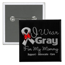 Mommy - Gray Ribbon Awareness Pin