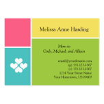 Mommy Info Cards Pink Teal Green Yellow Tropical C Business Card Templates