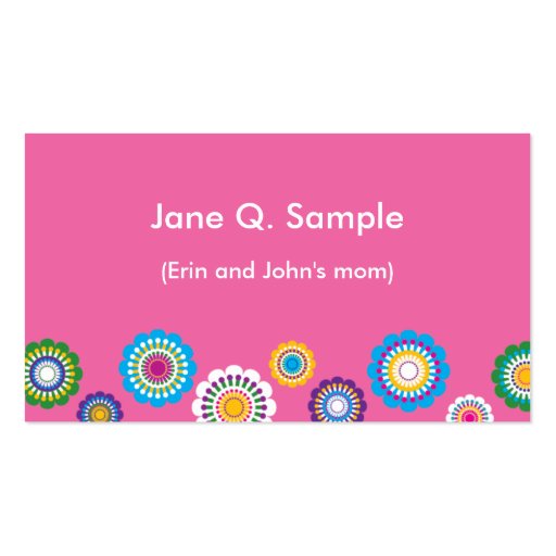 Mommy information card in pink business card templates