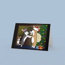 Mommy Kissing Corgi Claus cards