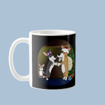 Mommy Kissing Corgi Claus mugs