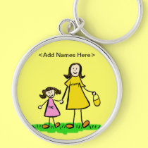 Mommy & Me Keychain (Brunette Customize Names)