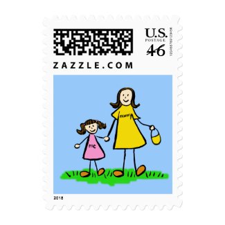 Mommy & Me - Mother and Daughter Postage Stamps