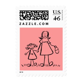 Mommy & Me - Mother and Daughter Postage Stamps