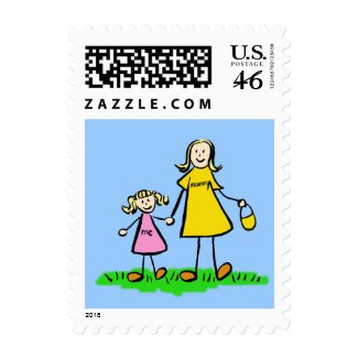 Mommy & Me - Mother and Daughter Postage Stamps