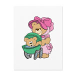 Mommy N Baby Bear in Stroller Post Card