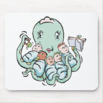 mommy octopus with babies mousepads