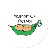 Mommy of Twin Pod Round Sticker
