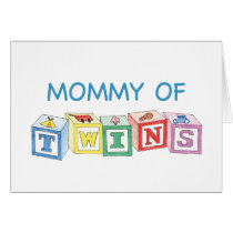 Mommy of Twins Blocks Greeting Card