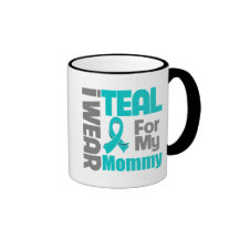 Mommy - Teal Ribbon Ovarian Cancer Support Coffee Mugs