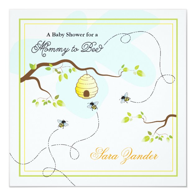 Mommy to Bee Baby Shower Invitation (front side)