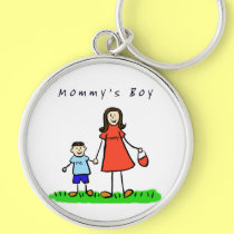 Mommy's Boy Keychain (Brunette Hair)