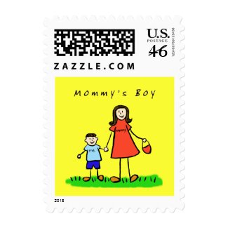 Mommy's Boy - Mother and Son Art Postage Stamps