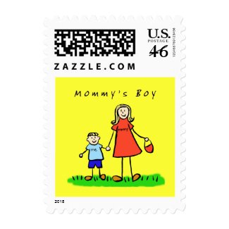 Mommy's Boy - Mother and Son Art Postage Stamps