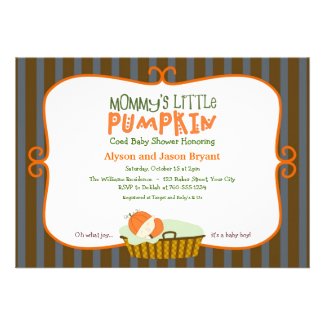 Mommy's Little Pumpkin Baby Shower Invitations