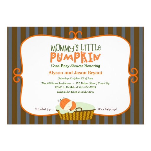 Mommy's Little Pumpkin Baby Shower Invitations