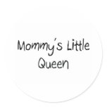 Mommys Little Queen Round Stickers