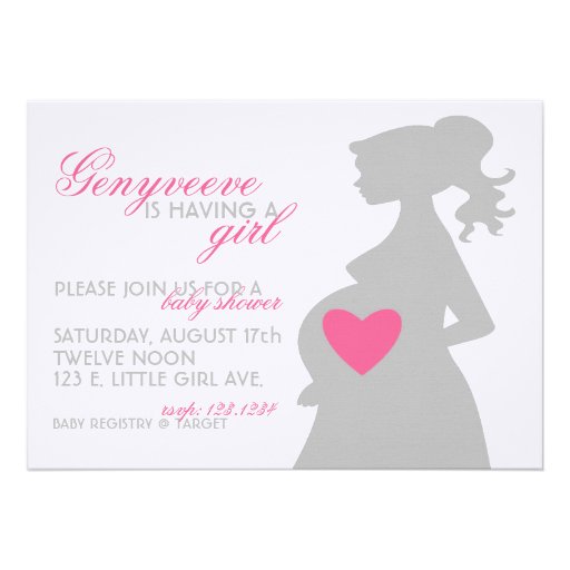 MOMMY'S SHADOW Baby Shower Invitation