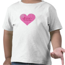 "Mommy's Valentine" - Striped Antique Heart [1] Tee Shirt