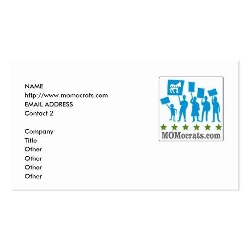 MOMocrats card template Business Card Templates