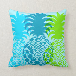 Momona Pineapple Hawaiian Tropical Reversible Throw Pillow
