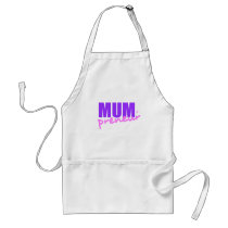 Mompreneur With Dot Hyphen, Two Colors, Two Fonts Aprons