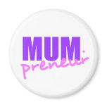 Mompreneur With Dot Hyphen, Two Colors, Two Fonts Fridge Magnets