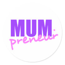 Mompreneur With Dot Hyphen, Two Colors, Two Fonts Sticker