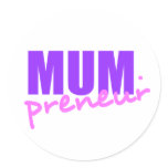 Mompreneur With Dot Hyphen, Two Colors, Two Fonts Sticker