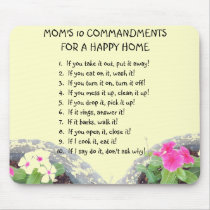 Mom's 10 Commandments Mouse Pad mousepads