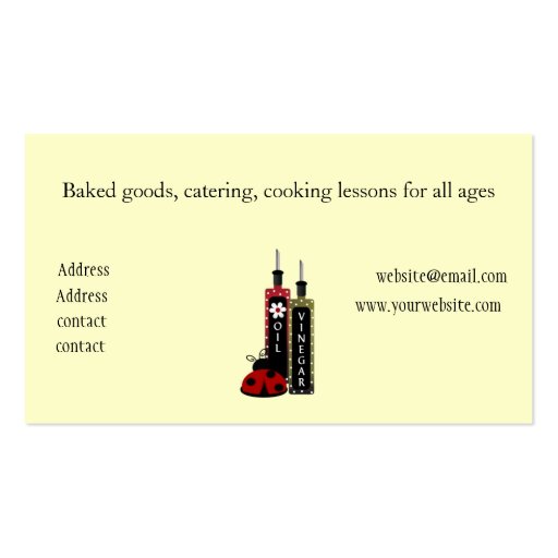 Moms are the Main Ingredient Business Card (back side)