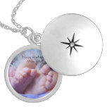 Mom's Baby locket necklace Baby feet New mom