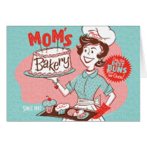 Mom's Bakery Retro Mother's Day Card cards
