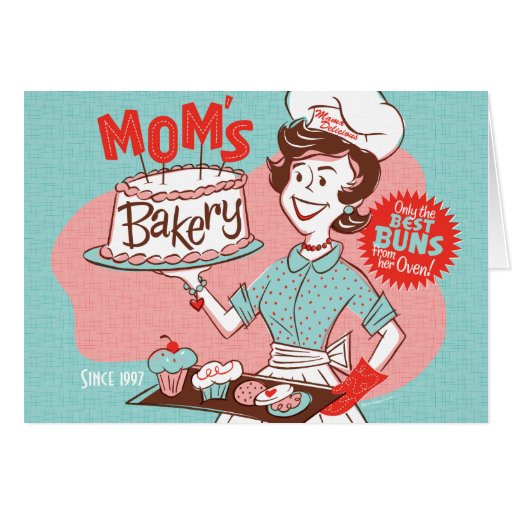 Mom's Bakery Retro Mother's Day Card
