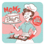 Mom's Bakery Retro Sticker — Square