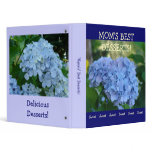 Mom's Best Desserts! Binder Blue Hydrangea Flowers