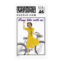 Mom's bike lady postage