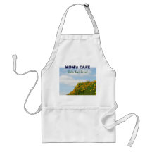 MOM's Cafe Kids Eat Free! aprons Poppy Flowers