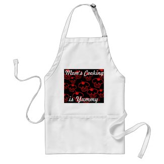 Mom's Cooking is Yummy, Cupcakes Apron, White