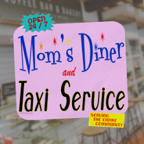 Moms Diner and Taxi Service Funny Saying Apron aprons
