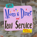 Moms Diner and Taxi Service Funny Saying Apron