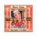 Mom's Diner Retro Kitchen Art Poster Print by jamiecreates1 Mom's Diner Retro Kitchen Art Poster Print