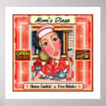 Mom's Diner Retro Kitchen Art Poster Print