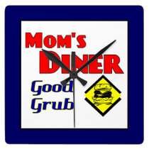 Mom's Diner Retro Kitchen Wall Clock wall clocks
