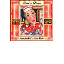 Mom's Diner Retro Lady's T-Shirt by jamiecreates1 Mom's Diner Retro Lady's T-Shirt
