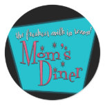 Mom's Diner Retro Pro-Breastfeeding Design Round Sticker