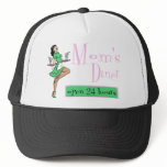 Mom's Diner Retro Waitress Black Raven Haired hats