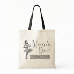 Mom's Diner Retro Waitress Black &amp; White Canvas Bags