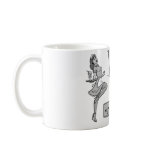 Mom's Diner Retro Waitress Black & White Mug